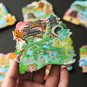 Aimant de réfrigérateur en bois époxy, écologique, personnalisé avec logo, 3D, motif ville, souvenir de voyage, décoration d'intérieur, cadeau - Grande Vente - Product Image 3