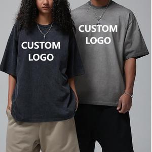 Người đàn ông Retro T-Shirt đảo ngược màu bên khuấy chiên t Áo sơ mi RÁCH RƯỚI cạnh cắt ra LỖ áo sơ mi lỏng phù hợp với áo thun rửa T-Shirt - Product Image 1