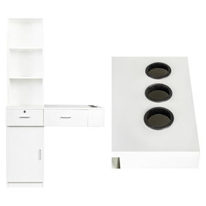 Meuble de rangement moderne blanc multifonctionnel pour <span class=keywords><strong>salon</strong></span> de beauté, hôtel et centre commercial - Coiffeuse en bois pour coiffeur et barbier - Product Image 6