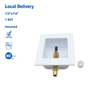 Robinet à boisseau sphérique intelligent KING 1/2 pouce pour raccordement PEX, avec boîtier de sortie pour machine à glaçons de réfrigérateur à compression 1/4 pouce, certifié NSF (USA)