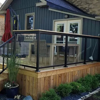 Poteau de balustrade moderne en acier inoxydable et verre HIMOWAY pour terrasse extérieure, balcon, tube à rainure