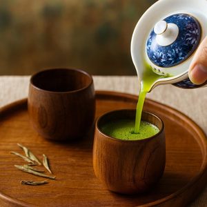 Tasse à thé/café en bois <span class=keywords><strong>de</strong></span> jujube couleur bois naturel style japonais, bouteille ventrue en bois, tasse à whisky, tasse à matcha en bois pour usage quotidien - Product Image 2