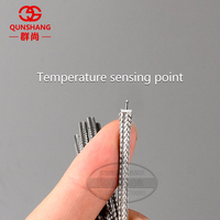 Fil tressé de mesure de thermocouple haute température de type K Avec prise Bouclier en acier inoxydable