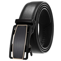 Ceinture en cuir véritable pour homme, largeur 3,5 cm, boucle automatique à cliquet, logo personnalisé, prix de gros