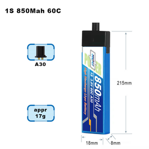 Batteria FPV per Droni 1S 3,8V 850mAh 60C Personalizzata OEM ODM Batteria ai Polimeri di Litio LiCoO2 Alta Qualità Diretta dalla Fabbrica del Guangdong - Product Image 4