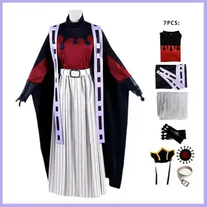 Costume de cosplay <span class=keywords><strong>Douma</strong></span> d'anime japonais, haut à manches longues, cape noire, chapeau, uniforme, perruque, ensemble pour homme adulte, costume de carnaval d'Halloween - Product Image 3
