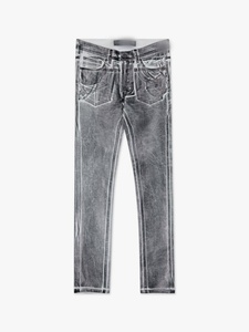 Jeans en denim pour homme de haute qualité, coupe skinny, marque AM Street, vintage, ciré, taille mi-haute, hiphop, respirant, streetwear, Y2K, OEM ODM - Product Image 6