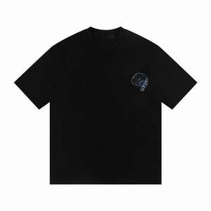 Nouveau T-shirt unisexe surdimensionné en coton épais 2026, imprimé floral vintage croisé au dos, manches courtes, style streetwear - Product Image 6