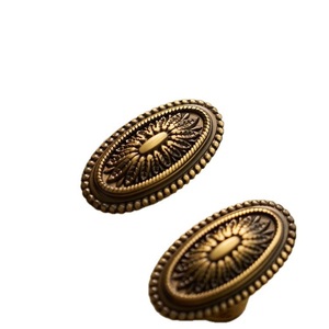 Poignée de meuble moderne en alliage de zinc bronze jaune pour armoire, tiroir, porte, durable, à trou unique, 96 mm - Product Image 2