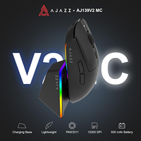 Ratón Inalámbrico para Juegos AJAZZ AJ139 V2 MC con Base de Carga Magnética RGB, Diseño Ligero, 12K DPI, Batería de 500 mAh, Sensor PAW3311