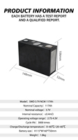 SUNWODA Baterai Lithium NMC 3.7V 117Ah Prismatic Cell Laris Manis, Densitas Energi Tinggi 3000 Siklus untuk Solar ESS EV DIY Battery Pack