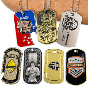 Kalung Pria logo personal berukiran baja tahan karat kode Qr liontin dogtag cat halus nama <span class=keywords><strong>Id</strong></span> 3D Tag anjing kustom - Product Image 1