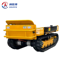 Châssis de transporteur électrique télécommandé sur chenilles avec 2 moteurs brushless 1200W, vitesse 0-8KM/H, capacité de charge 500KG-2000kg