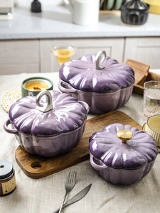 Casserole à la citrouille Offres Spéciales à Noël Halloween Four hollandais en <span class=keywords><strong>fonte</strong></span> Ustensiles de cuisine Revêtement en émail antiadhésif Casserole à la citrouille - Product Image 4