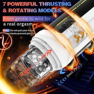 Telescopische Rotatie Massage Pocket Pussy Penis Auto <span class=keywords><strong>Male</strong></span> <span class=keywords><strong>Stroker</strong></span> Op en neer bewegende Man Handsfree Elektrische Masturbator Cup - Product Image 2
