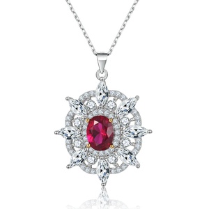 Colliers en zircon de luxe de style nouveau en gros pour femmes, avec pierres précieuses en rubis - Product Image 1