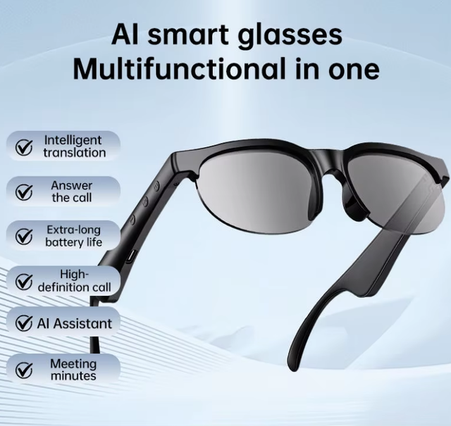 Ai Smart Glasses Can Translate, Listen to Music and Answer the Phone,Wireless Sunglasses,AI Translation Smart Glasses