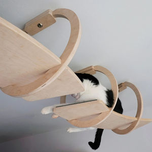 Decken-Katzenregal-Set, an der Wand montierte Katzen kletter möbel mit Stufen und Plattformen, moderner Kratz baum für aktive Katzen im Innenbereich - Product Image 3