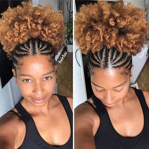 Amygirl Factory Vente en gros de queues de cheval afro à cordon, chignon bouclé crépu, cheveux synthétiques, chignon bouclé - Product Image 1