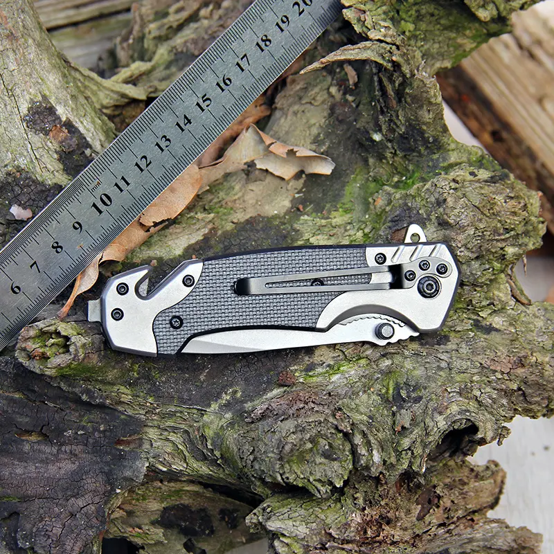 2024 In Stock Wholesale Customized Handle Titanium Blade Knife Survival Pocket Outdoor Titanium Knife For Camping Folding