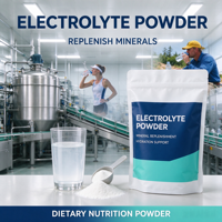 Complément en poudre d'électrolytes, favorise l'hydratation et l'équilibre électrolytique, poudre de complément alimentaire