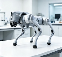 Robot chien à quatre pattes Unitree Go2W U1, 16 degrés de liberté, robot de patrouille pour terrains complexes, pour l'inspection et la surveillance des sites industriels