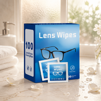 Lingettes nettoyantes pour lentilles - Lingettes pré-humidifiées pour le nettoyage des écrans et des lunettes - Emballées individuellement, sans traces ni rayures