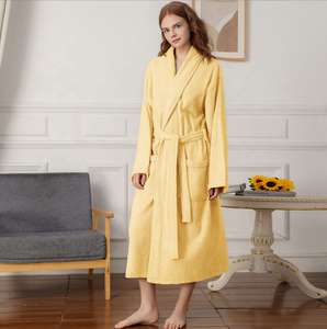 เสื้อคลุมอาบน้ำคู่ของโรงแรมชุดนอนผ้าฝ้ายผ้าเทอร์รี่มีปกคอ - Product Image 6