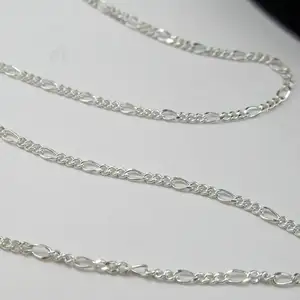 Fashion 925 Sterling Silver Chain S925 Silver 3+1 Figaro Chain For Necklace Jewelry Making