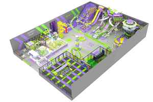 Aire de jeux intérieure commerciale populaire pour enfants avec trampoline, grands toboggans interactifs et <span class=keywords><strong>piscine</strong></span> <span class=keywords><strong>à</strong></span> balles pour parc de trampolines - Product Image 3