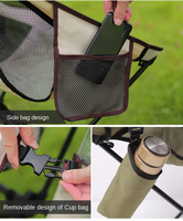 Chaise pliante de camping JSJM légère en aluminium à dossier haut, avec sac de transport en tissu Oxford – Portable pour voyages, pêche, parcs, meubles d'extérieur