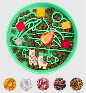 Özelleştirilmiş silikon yavaş besleyici köpek kase büyük açık havada tasarım ahşap aksan ile gıda sınıfı Pet zenginleştirme mama kabı - Product Image 3