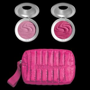 Bolsas de cosméticos bordadas plateadas metálicas de PU, venta al por mayor, bolsa de maquillaje acolchada suave con cremallera impresa con diamantes de plata rosa para mujer - Product Image 3