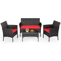 Ensemble de canapés d'extérieur en rotin PE de qualité export pour patios/balconies - Meubles en gros en stock - Ensemble quatre pièces table et chaises