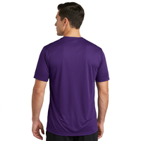 T-shirt pour homme à manches courtes, violet, col rond, coupe classique, jersey tricoté décontracté, design uni, séchage rapide, t-shirt pour homme, marque privée