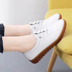 Damen Loafer Schuhe aus echtem Leder Weiche Sohle Atmungsaktive Espa drilles für alle Jahreszeiten-Einzels chuh größen 35-41 - Product Image 5