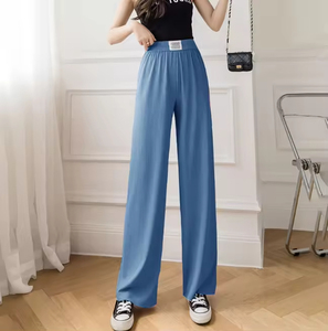 Autumn Casual High Waist Wide Leg <strong>Pants</strong> for Women Elastic One Size Simple Temperament Loose Fit for Office High Street Style - Product Image 4