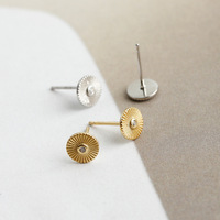Europa Pretty Trend ing S925 Silber Einfaches Design Mode Damen schmuck CZ Sonnenblumen förmige runde Ohr stecker