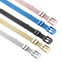 Bracelet de montre pour hommes et femmes, ajustable, en acier inoxydable doré, vente en gros, DIY,