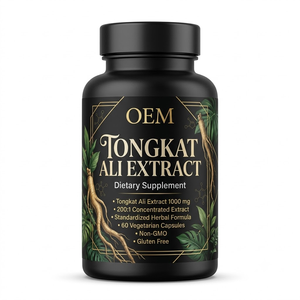 Capsules d'extrait de Tongkat Ali OEM ODM, GMP Halal, 60 capsules végétariennes, sans OGM, sans gluten, complément alimentaire - Product Image 1