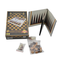 Jeu de société de Backgammon oriental de luxe classique en bois personnalisé avec disques solides et plateau de jeu de luxe