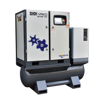 Compresseur d'air à vis stationnaire à vitesse variable, lubrifié, 4-en-1 avec moteur et pompe/moteur refroidi par air, 1,6 MPa, 220 V/380 V, 30 CV/22 kW