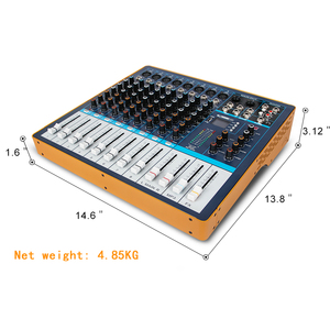 สินค้ามาใหม่ AG8 มิกเซอร์เสียงระดับมืออาชีพ 8 ช่อง รองรับพลังงานแฟนทอม 48V ในตัว เล่นไฟล์ MP3 จาก USB ได้ - Product Image 6