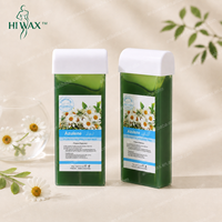 Cera Depilatoria en Roll-On de 100g con Azuleno y Miel, Personalizable con Logotipo, Cera Suave y Dura en Cartucho para Depilación de Piernas, Brazos y Cuerpo, Suministros de Belleza