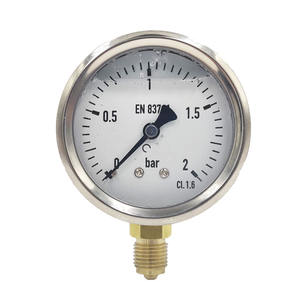 Manomètre hydraulique 2bar manomètre antichoc et étanche en laiton gazole air chaudière à vapeur manomètre monté sur le fond - Product Image 1