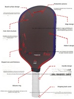 Raquette de pickleball fabriquée sur mesure par le fabricant d'origine, en fibre de titane, surface mate, sans couture, 5ème génération, pour sports de plein air