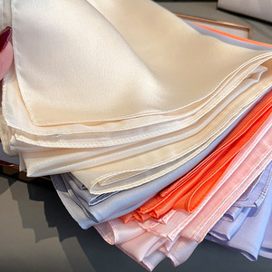 Sciarpa di <span class=keywords><strong>Seta</strong></span> Bianca Tinta Unita alla Moda per Donne, Nuovo <span class=keywords><strong>Foulard</strong></span> di Design Blu, Copricapo in <span class=keywords><strong>Seta</strong></span> per Signore - Product Image 6