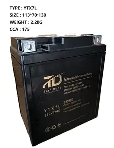 Baterai skuter 12V beradaptasi dengan Hermione marquis YTX7L Yuet Star baterai bebas pemeliharaan