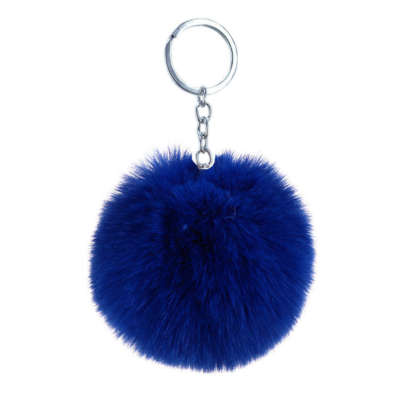 4# Pompon 8 cm avec anneau argenté