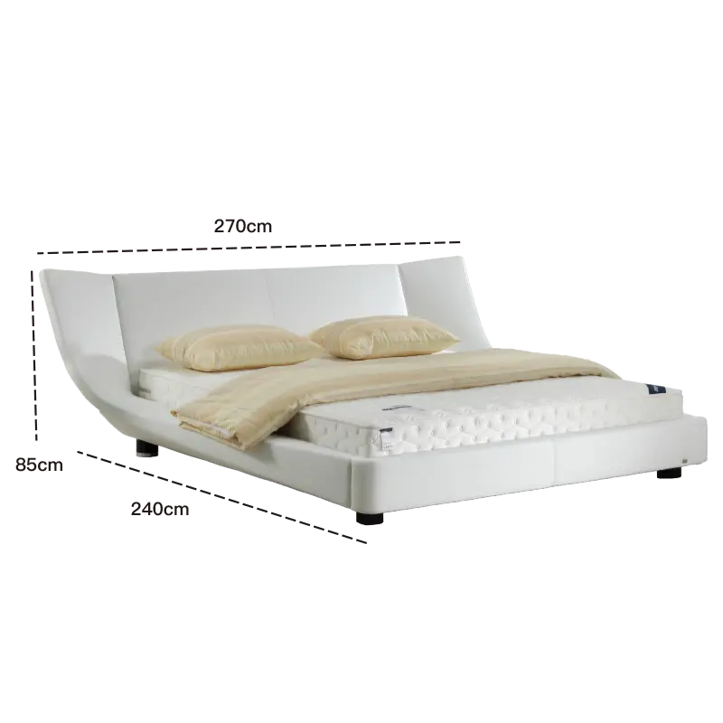 إطار جديد لسرير مزدوج على الموضة مع إطار سرير من خشب رأس السرير لسرير منجد من الجلد